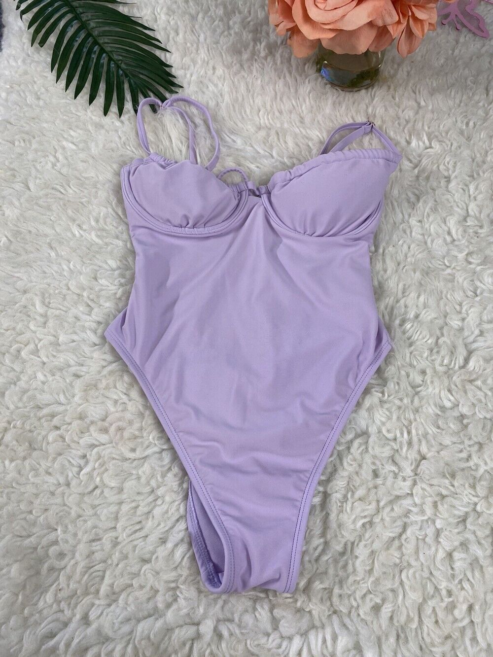 Women's Juniors Wild Fable Womens XS lavender cheeky one piece swimsuit Padded